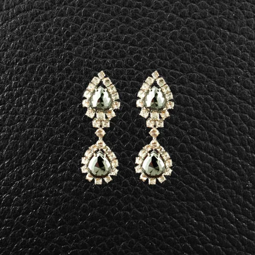 Black & White Diamond Dangle Earrings