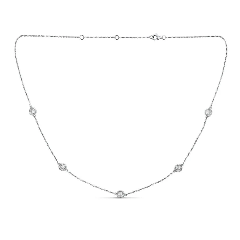 14KT 2.00CT ROUND DIAMONDS BY THE YARD NECKLACE 18"-2 COLORS