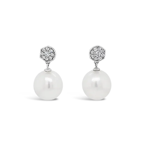 South Sea Pearl & Diamond Earrings