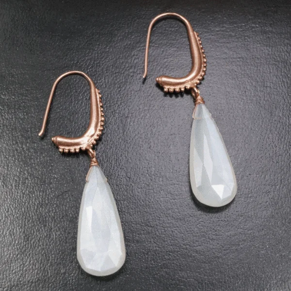 The Mughal Earring with Moonstone Drops by brunet