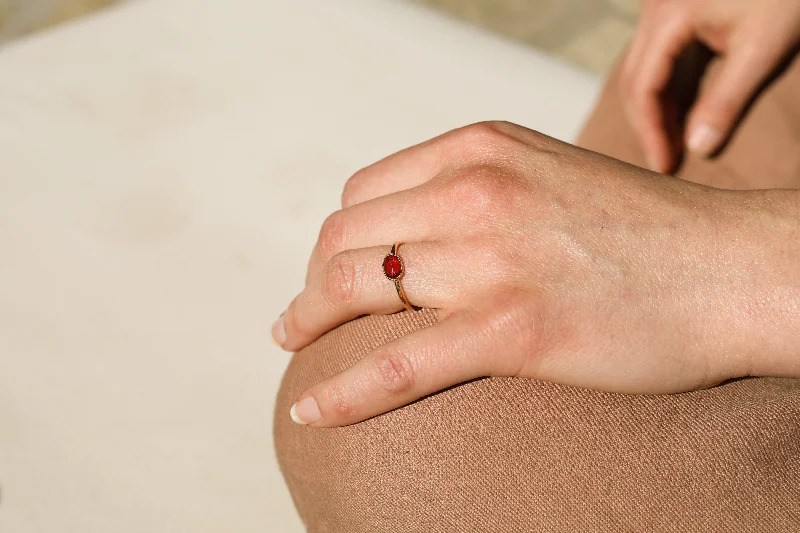 Oval Ruby Petal Ring