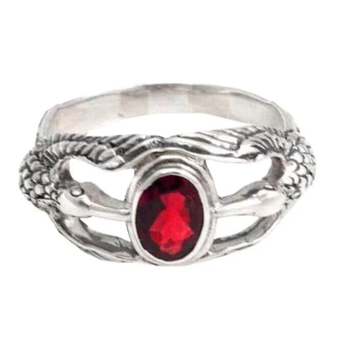 Handmade Sterling Silver Men's 'Gift of Peace' Garnet Ring (Indonesia)