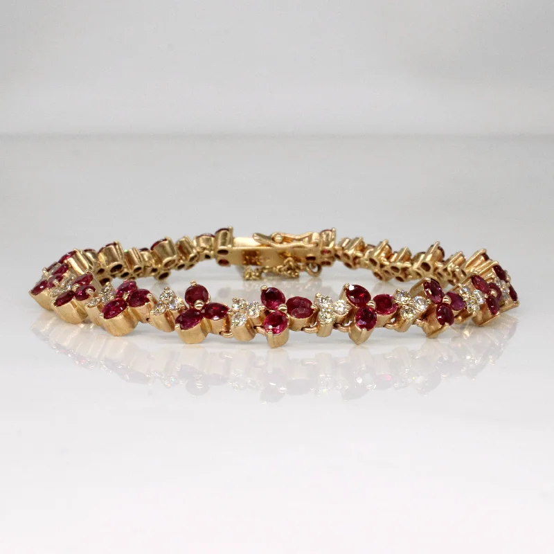 Ruby & Diamond Bracelet | 4.50ctw, 1.20ctw | 7" |