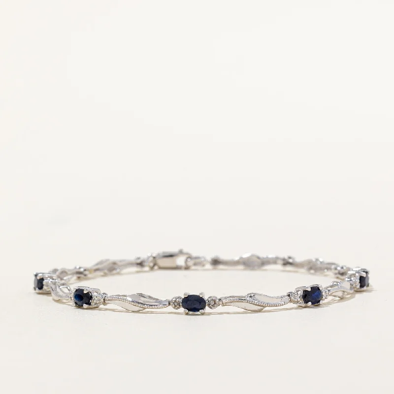 Sapphire & Diamond Bracelet | 1.00ctw, 0.01ctw | 7" |