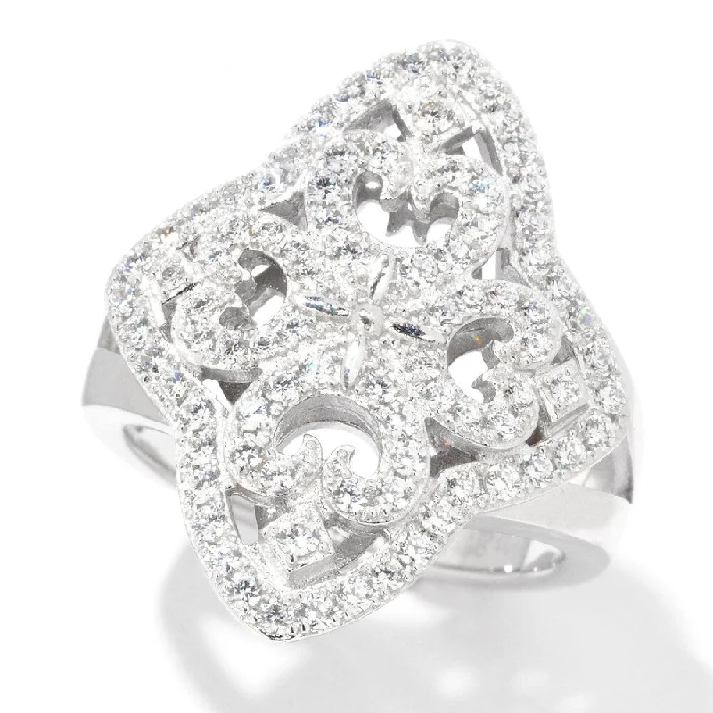 925 Sterling Silver White Zircon Ring