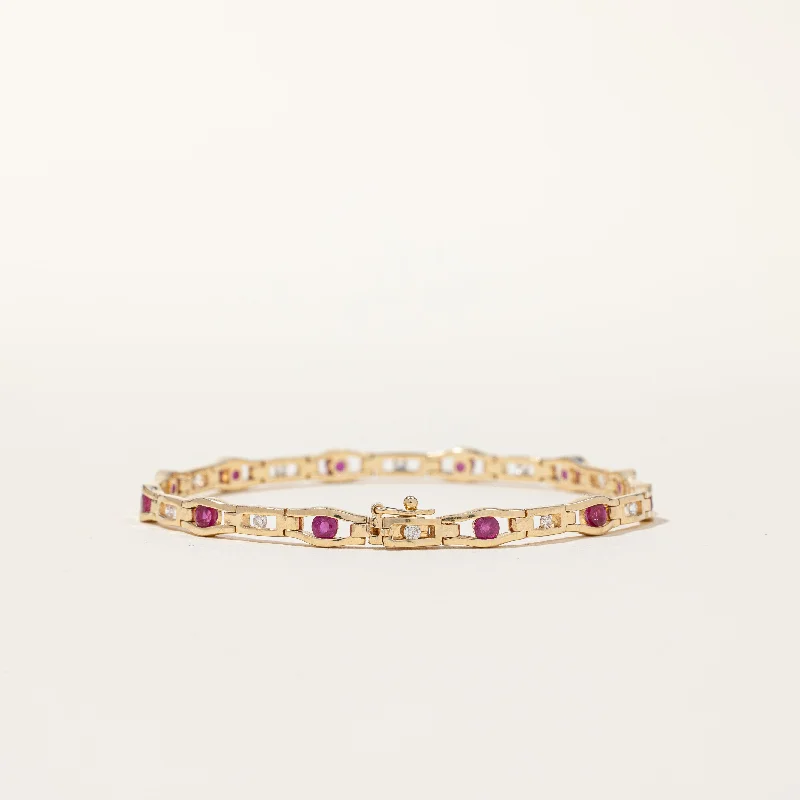 Ruby & Diamond Bracelet | 1.44ctw, 0.18ctw | 7" |