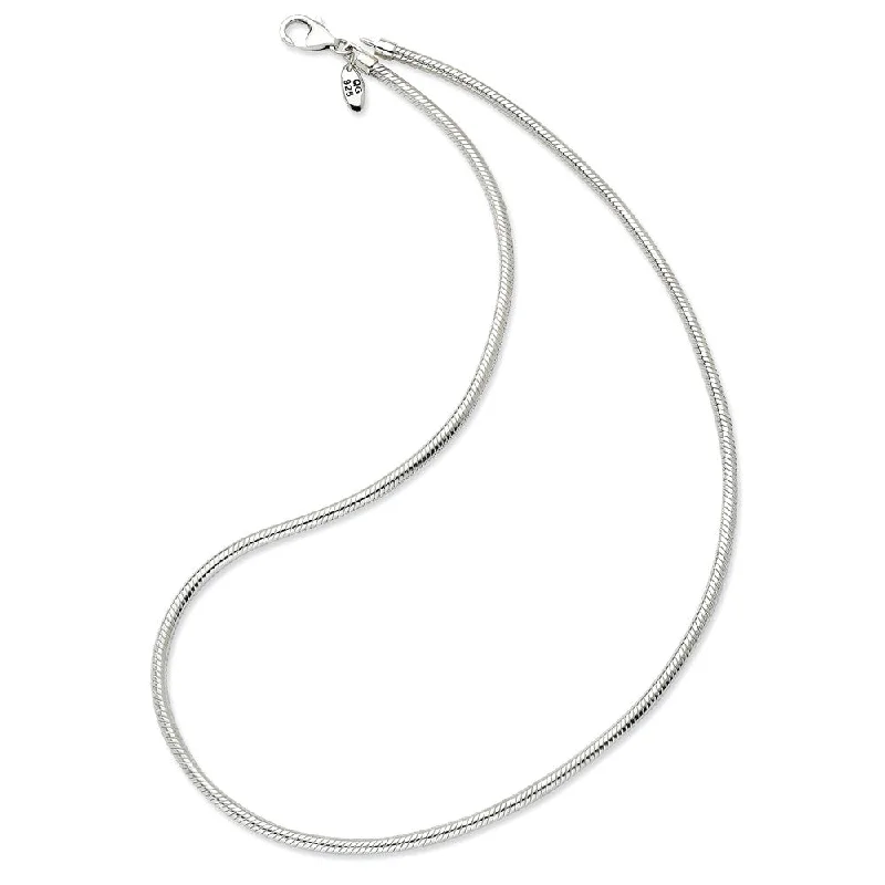 19 Inch Artisan Snake 3mm Necklace for Charms in Silver for 4mm Charms