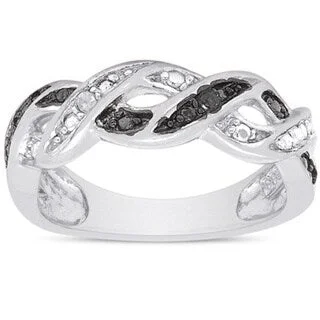 Finesque Sterling Silver Diamond Accent Design Ring