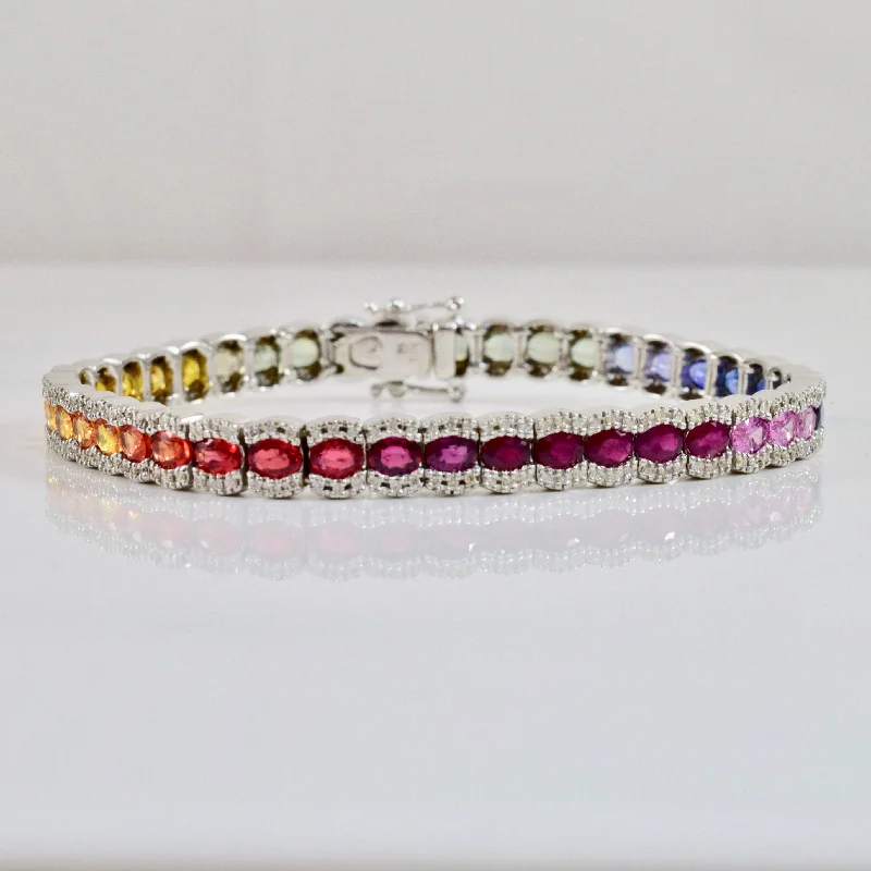 Rainbow Sapphire and Diamond Bracelet | 0.50 ctw SZ 7" |