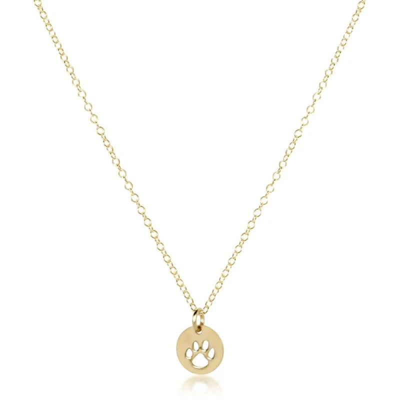 egirl 14" Necklace Gold- Paw Print Small Gold Disc