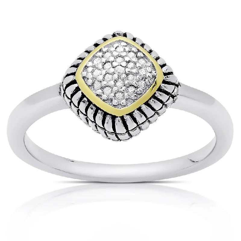 Finesque Sterling Silver Diamond Accent Ring