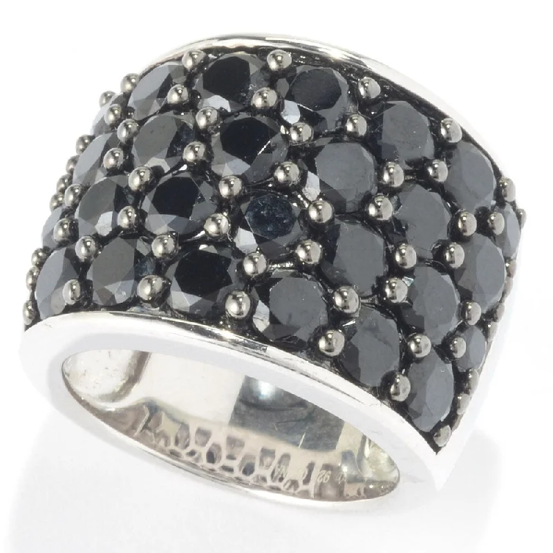 925 Sterling Silver Black Spinel Ring