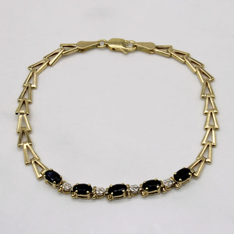 Sapphire & Diamond Bracelet | 1.25ctw, 0.04ctw | 7" |