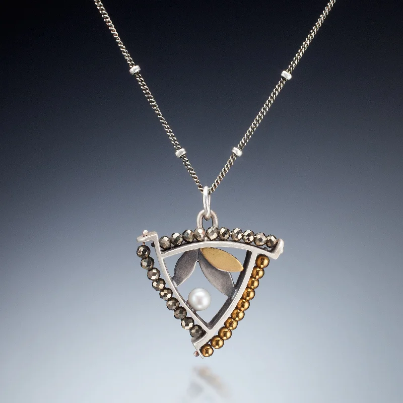 Mixed Metal Triangle Necklace