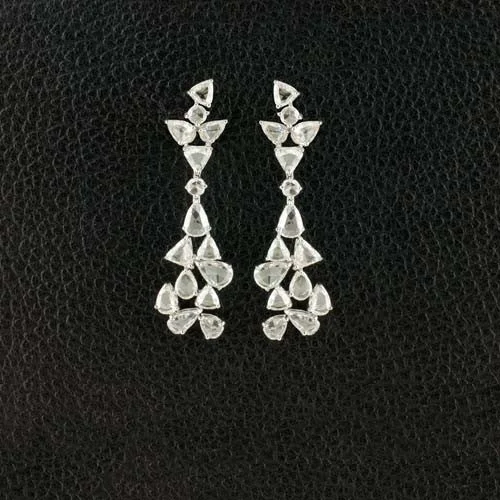 Fancy Shaped Diamond Dangle Earrings