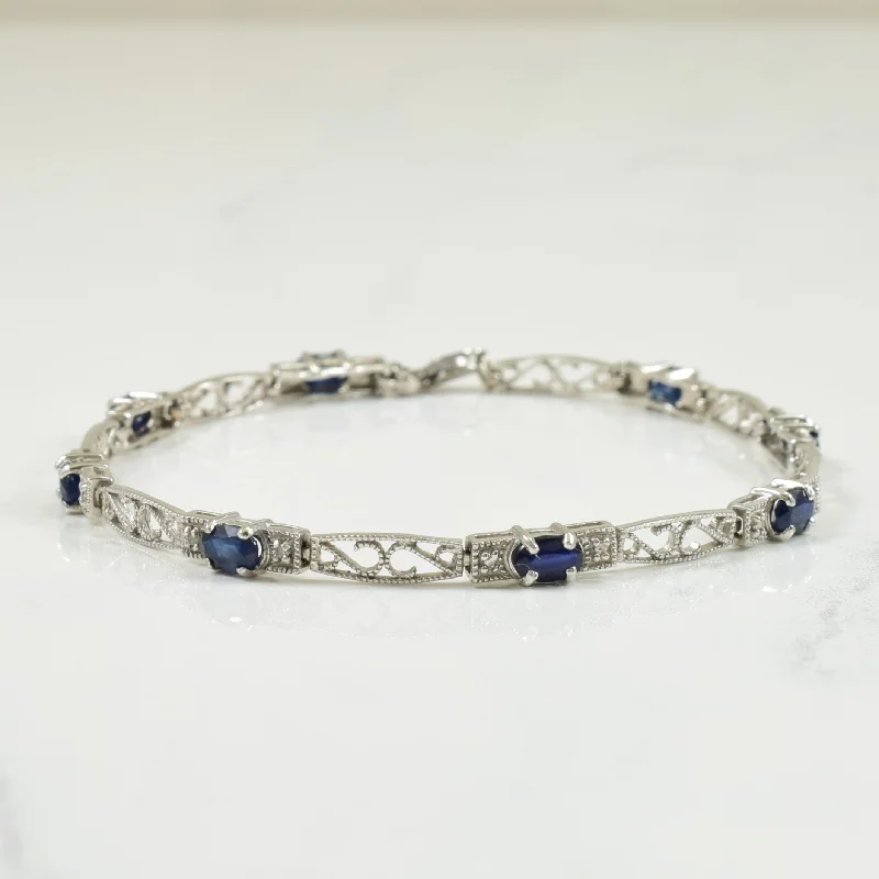 Sapphire & Diamond Bracelet | 1.85ctw, 0.01ctw | 7" |