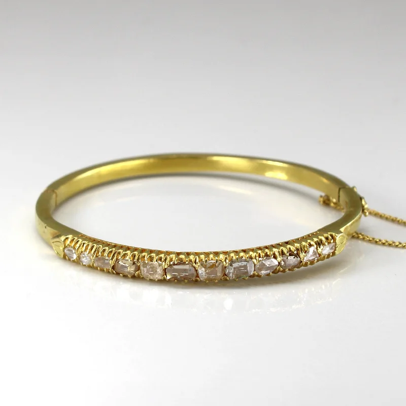 Yellow Gold Vintage Diamond Bangle | 1.65ctw | 6.5"|