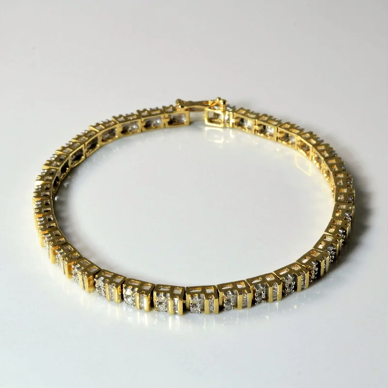 Mixed Cut Diamond Tennis 14k Bracelet | 0.60ctw | 6.75" |