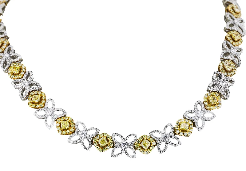 JULEVE 18KT WHITE & YELLOW GOLD 15.59CTW DIAMOND NECKLACE