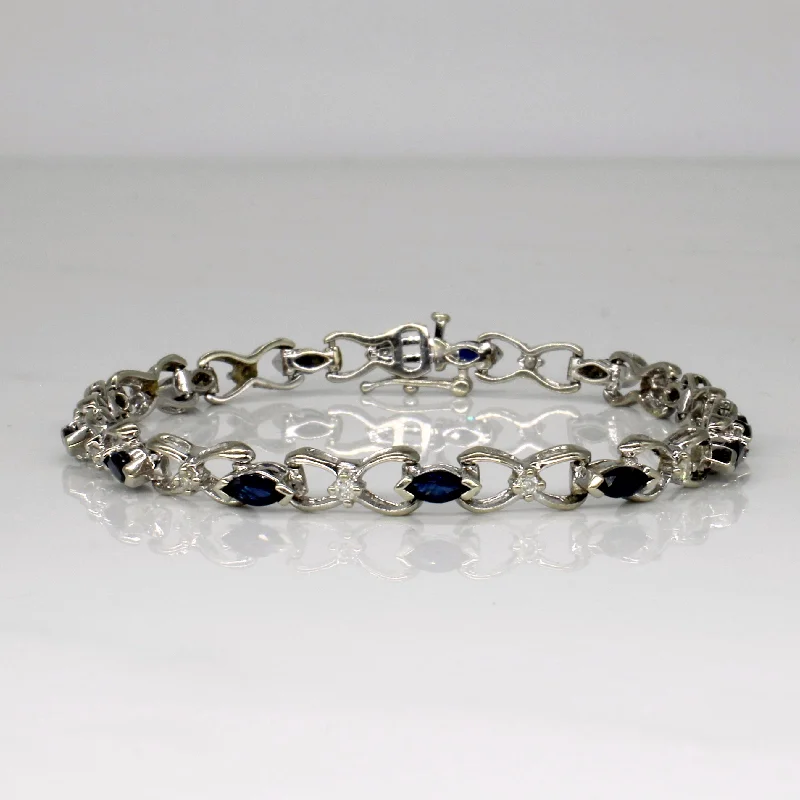 Sapphire & Diamond Bracelet | 1.69ctw, 0.26ctw | 7" |