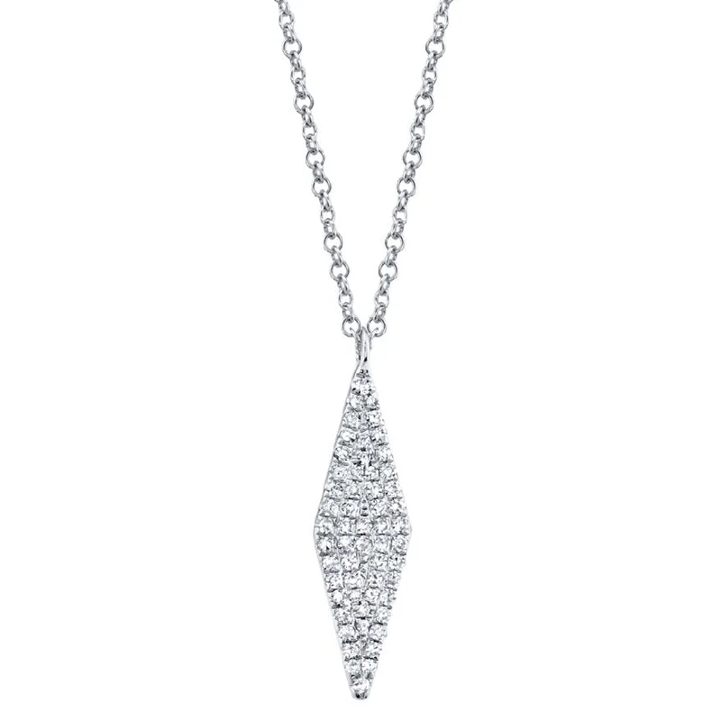 14KT GOLD 0.17 CTW DIAMOND RHOMBUS NECKLACE