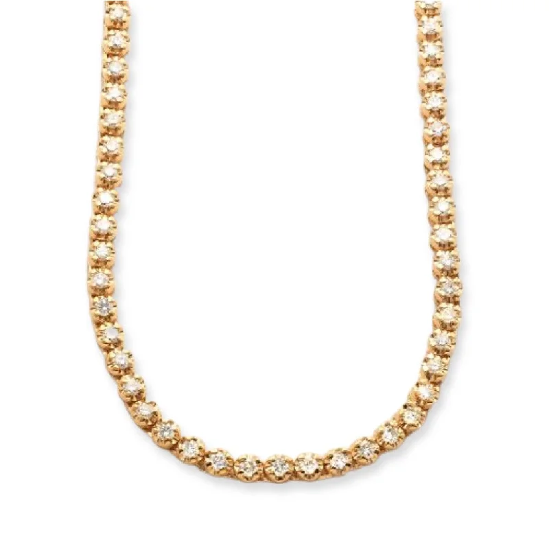 10KY 6.35CTW DIAMOND BUTTERCUP TENNIS NECKLACE