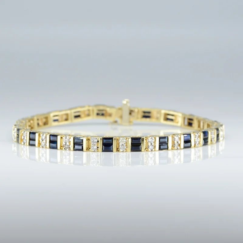 Sapphire & Diamond Tennis Bracelet | 2.50ctw, 0.62ctw | 7" |