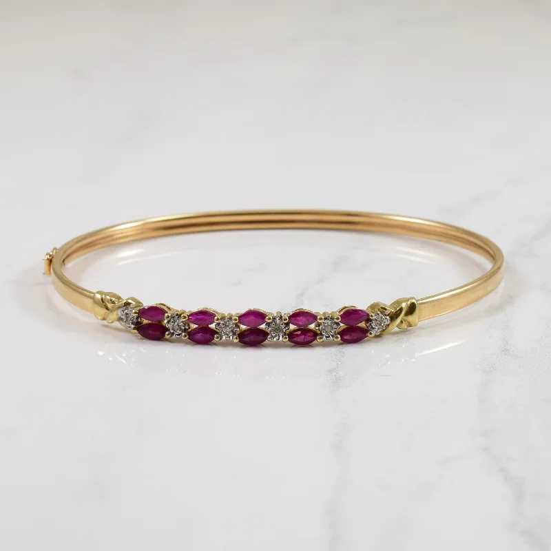 Ruby & Diamond Bracelet | 0.02ctw, 0.70ctw | 7" |