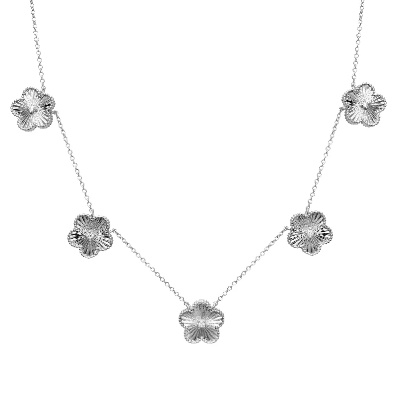 Multi Fluted Flower Necklace