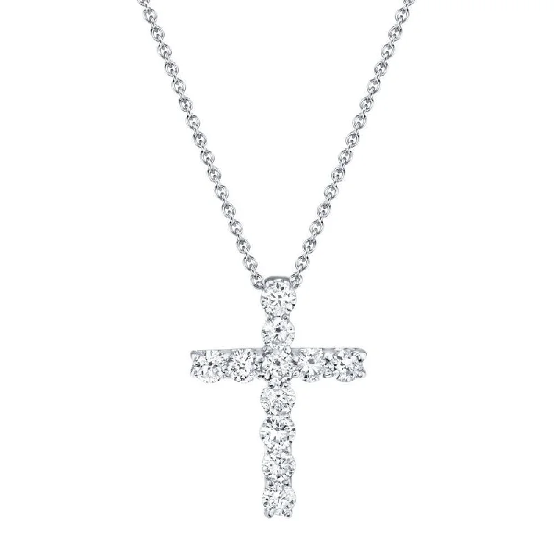 14KT GOLD 0.32 CTW DIAMOND CROSS NECKLACE