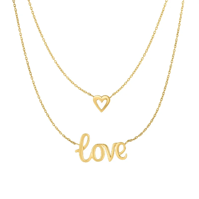 10K Gold Multi Layered Love" Necklace"