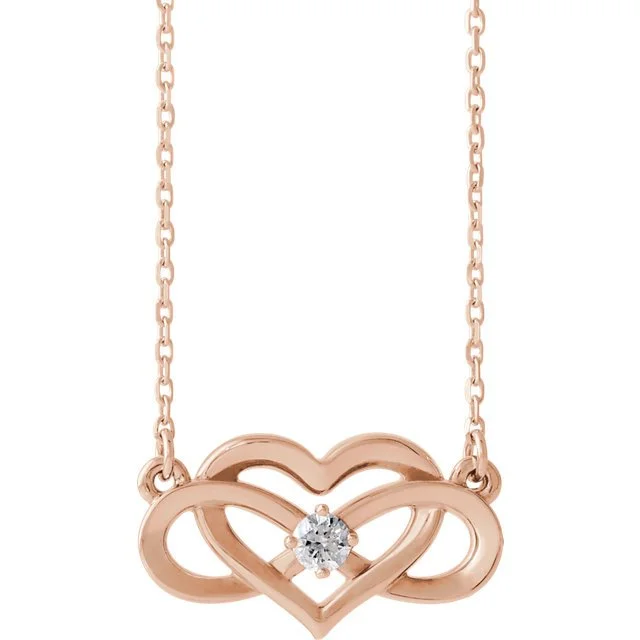 1/10 CTW DIAMOND INFINITY-INSPIRED HEART NECKLACE