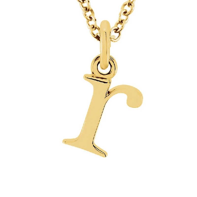 The Abbey Lower Case Initial 'r' Necklace in 14k Yellow Gold, 16 Inch