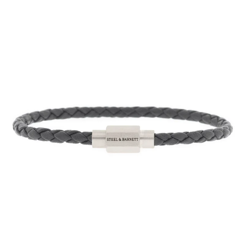 Luke Landon Nappa Leather Bracelet Dark Gray LBLL/006S