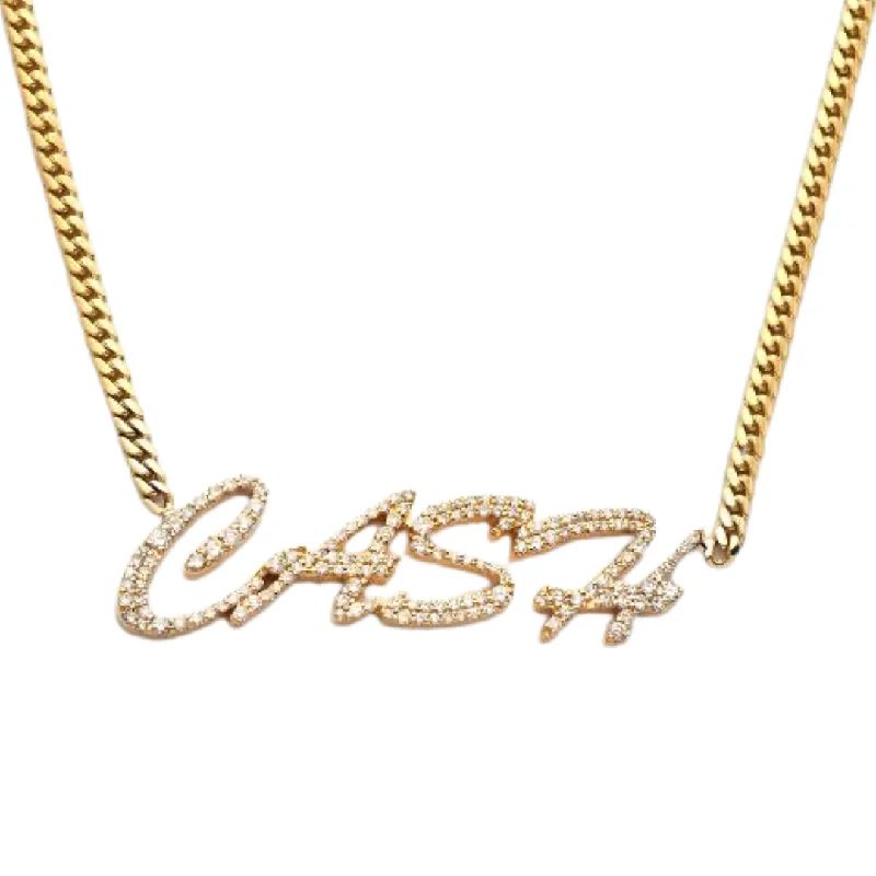 1.25 CTTW DIAMOND NAMEPLATE NECKLACE