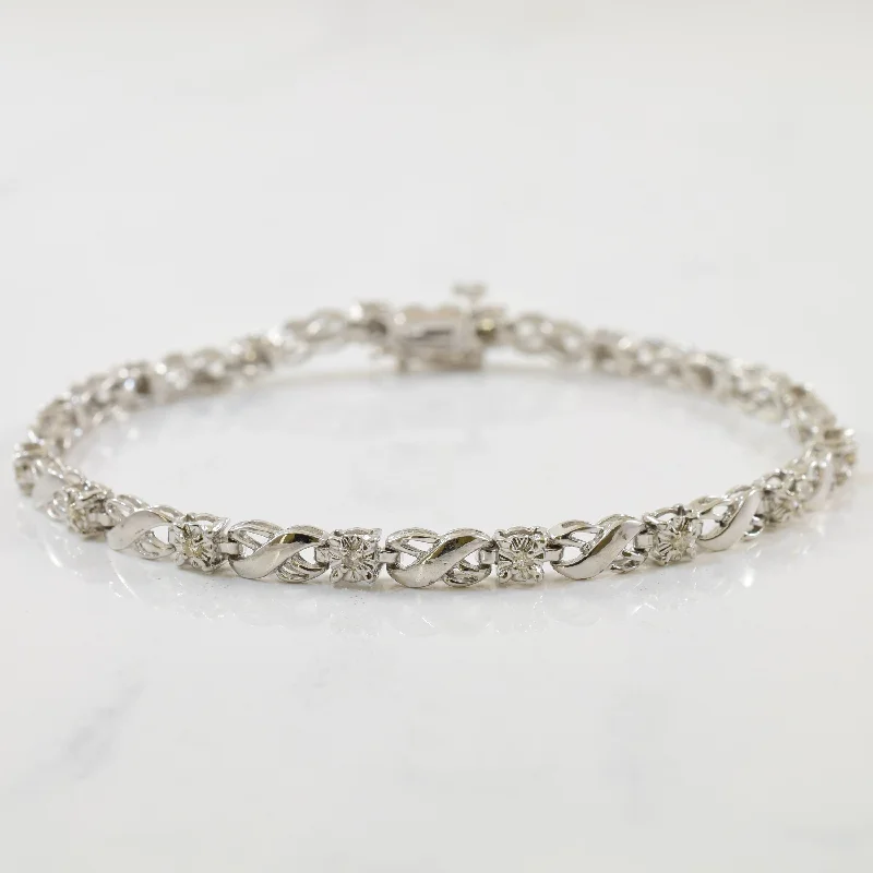 XO Diamond Tennis Bracelet | 0.16ctw | 7" |