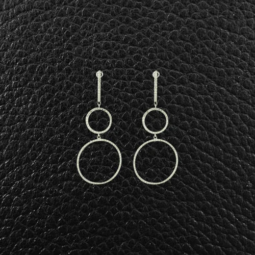 Diamond Circles Dangle Earrings