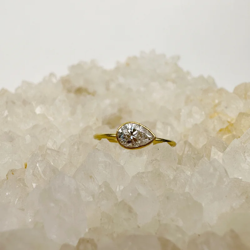 Pear Shaped Diamond Ring  | .80ct