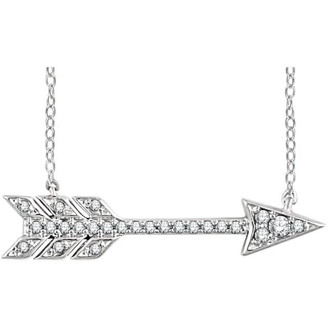 14KT Gold 1/10 CTW Diamond Arrow Necklace