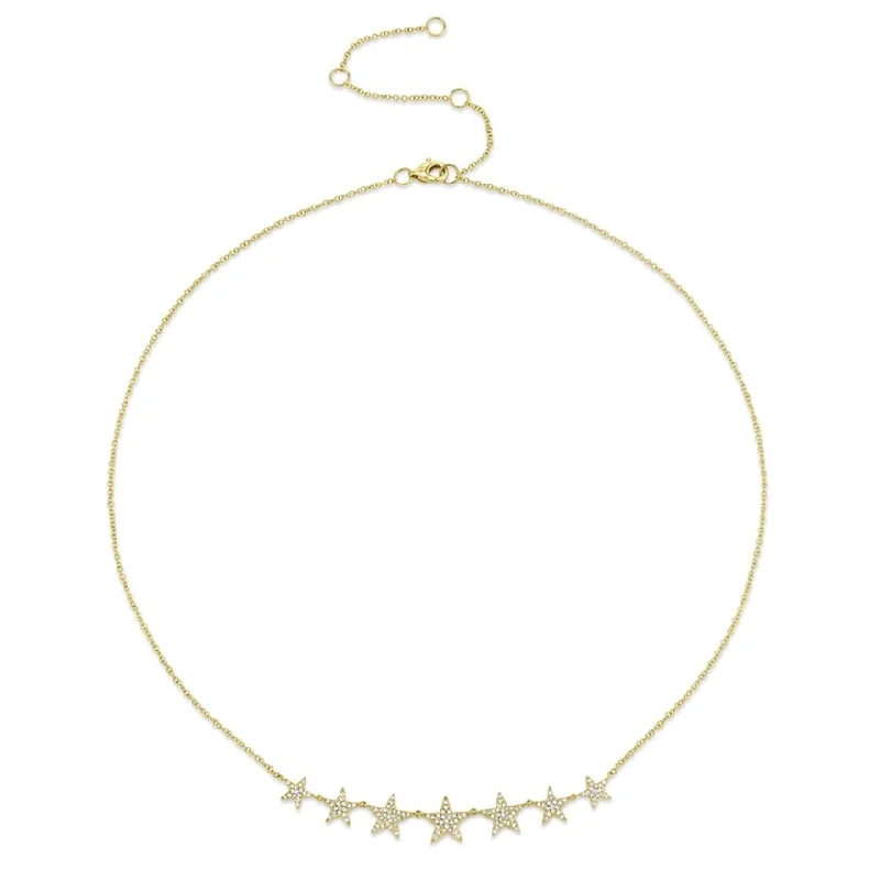 14KT Gold 0.35 CTW Diamond Star Necklace