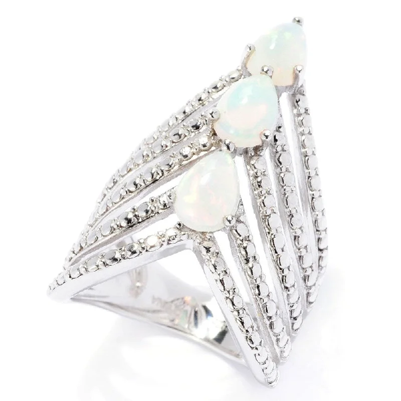 925 Sterling Silver Ethiopian Opal Ring