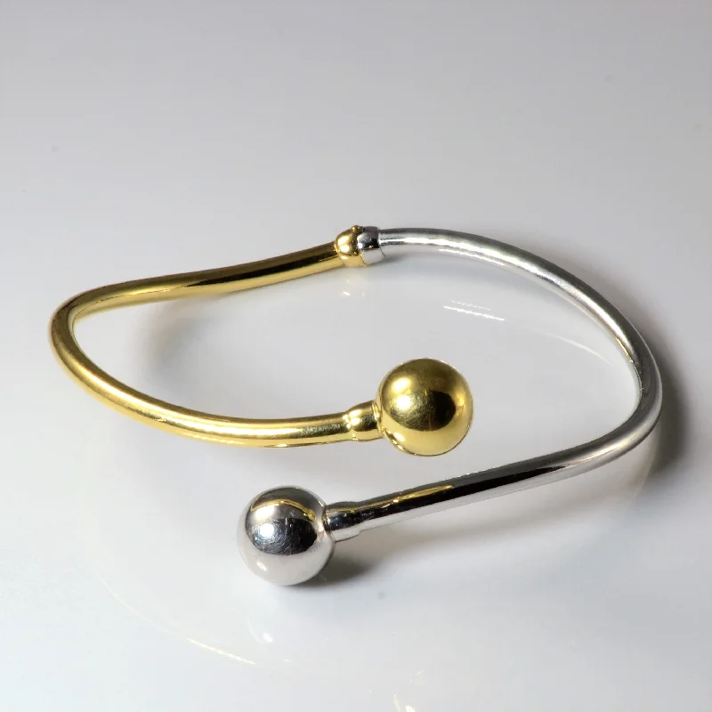 Two Tone Gold Wrap Bangle | 8"|