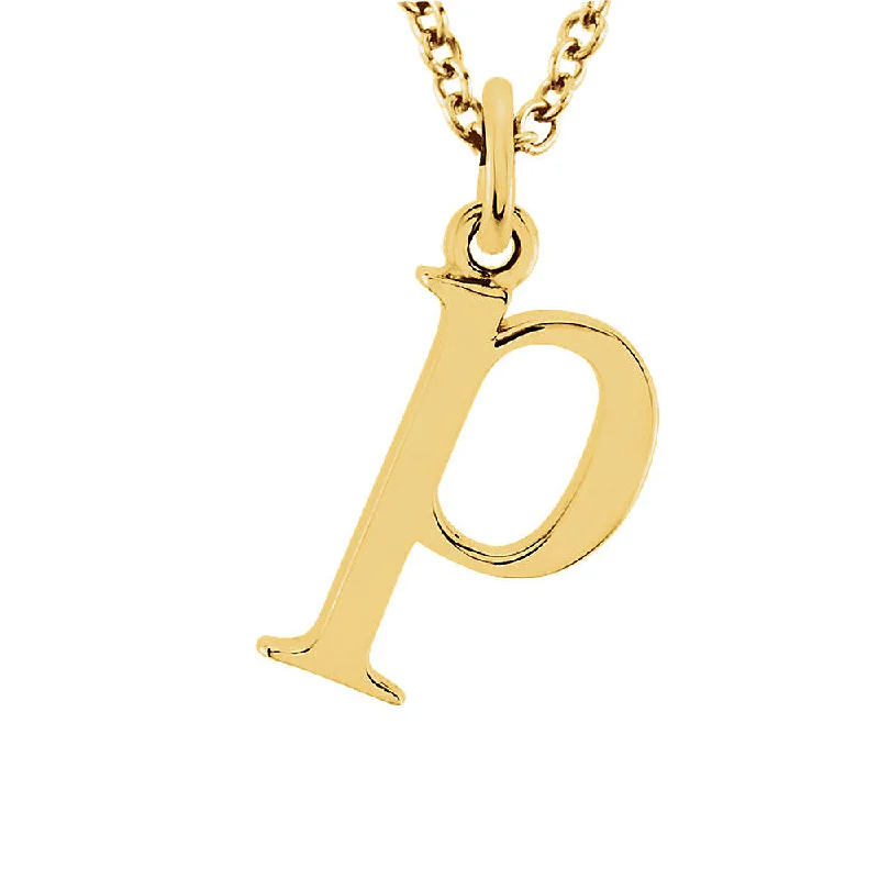 The Abbey Lower Case Initial 'p' Necklace in 14k Yellow Gold, 16 Inch