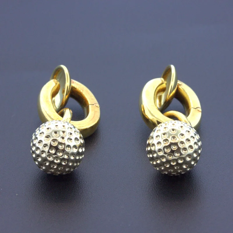 Pomellato 18k Yellow Gold Huggie Drop Ball Earrings