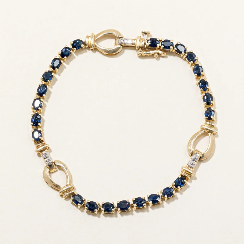 Sapphire & Diamond Bracelet | 5.28ctw, 0.06ctw | 7" |