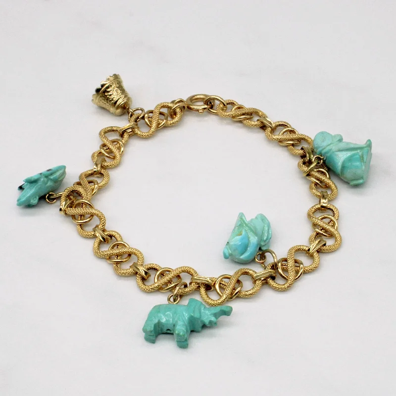 Turquoise Animal Charm Bracelet | 10.00ctw | 8" |