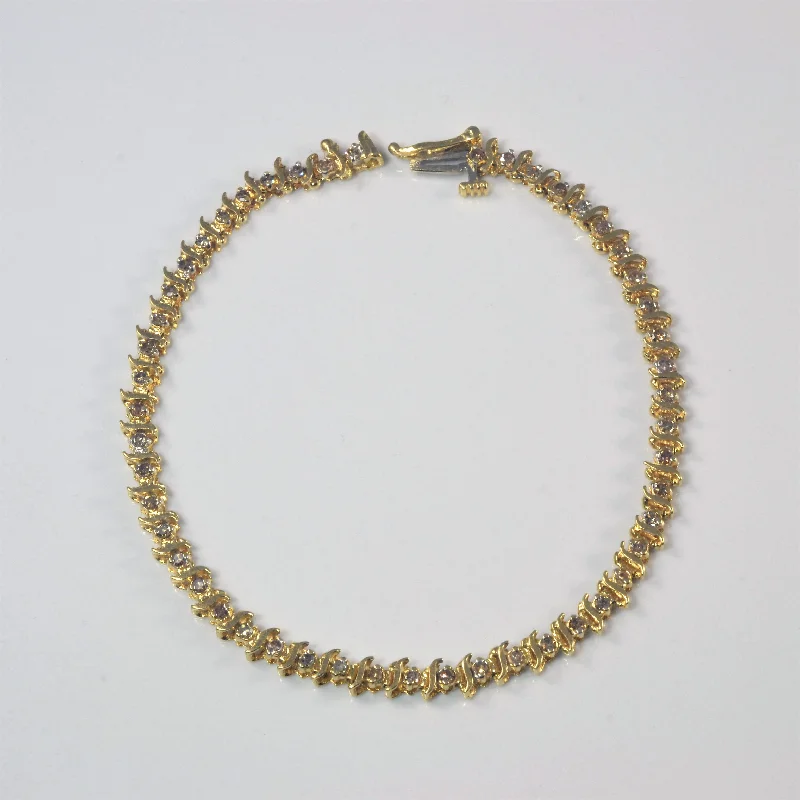 Yellow Gold Diamond Tennis Bracelet | 0.50ctw | 7.5" |