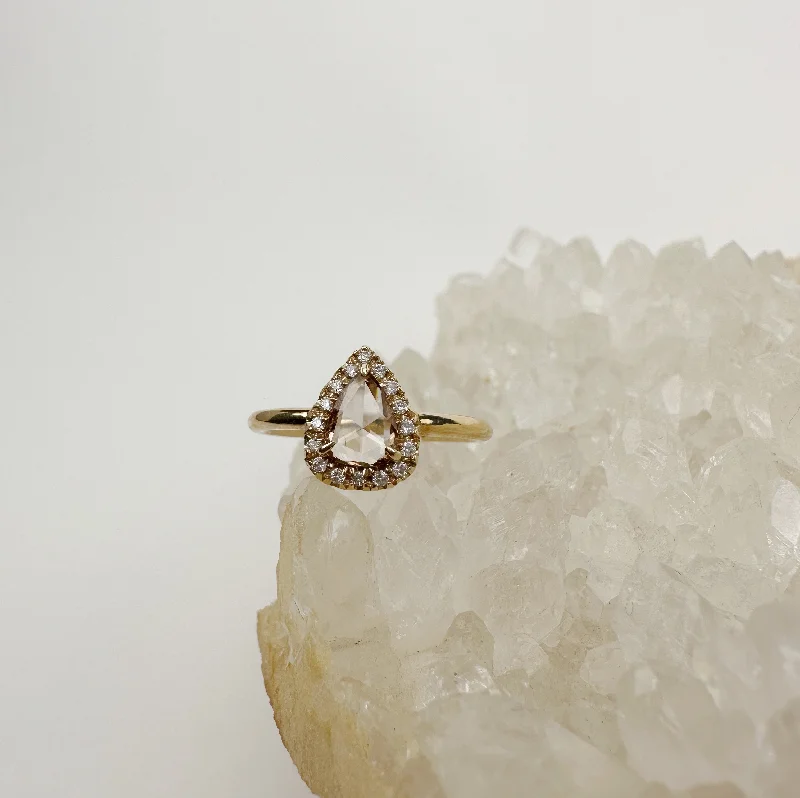 Halo Champagne Diamond Ring | .70ct