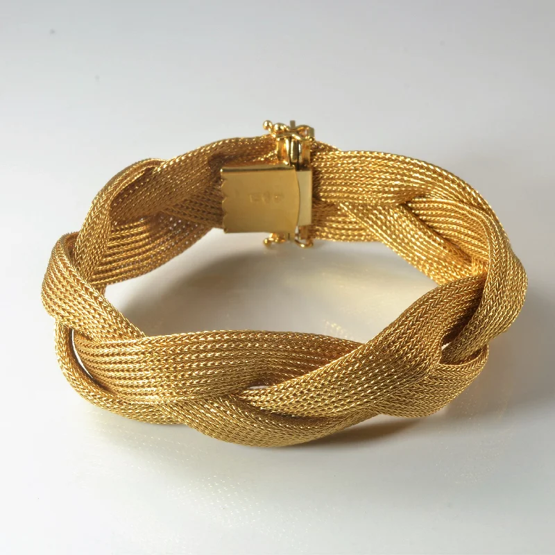 Vintage Italian 'Cerutti & Fare' 18k Braided Gold Bracelet | 7.5" |