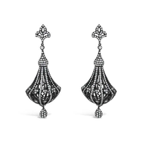 Diamond Dangle Genie Bottle Earrings